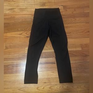 90 degrees cropped black workout leggings with pockets